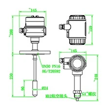 Dimensional diagram of online viscometer Dimensional diagram of online viscometer